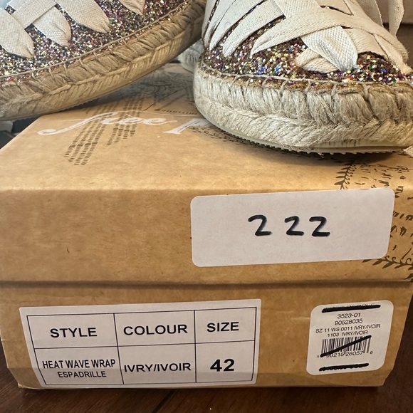 #222 ❤️ BRAND NEW IN BOX FREE PEOPLE HEAT WAVE WRAP ESPARDILLES SIZE 42/11 - Picture 8 of 9